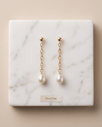 Boucles d' oreilles or et perles de culture - Lumiere des cascades
