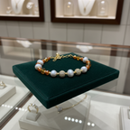 Bracelet en perles de culture et cristaux orange