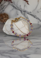 Bracelet en Améthyste, Topaze et Rubis