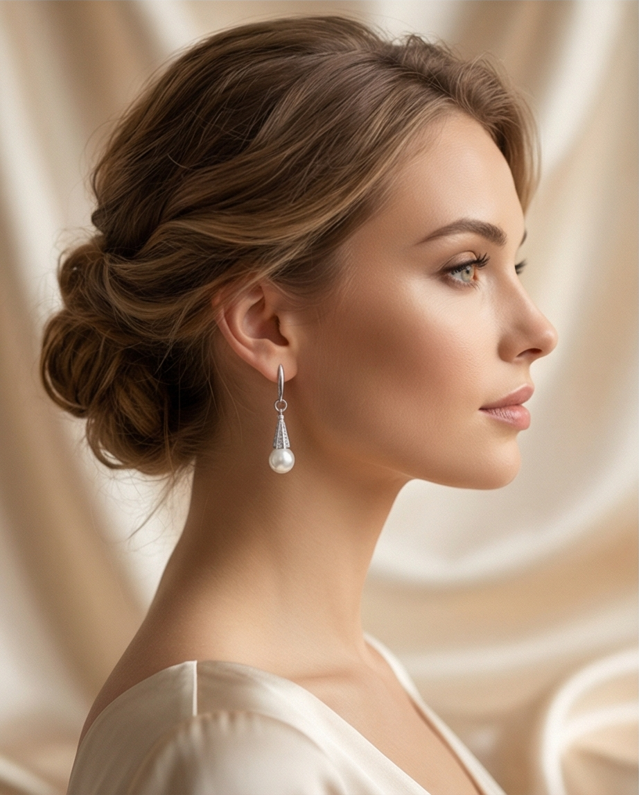 Boucles d’oreilles en argent et perles de culture