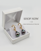 Boucles d'oreilles avec perles de Tahiti en goutte - Lumiere de Tahiti