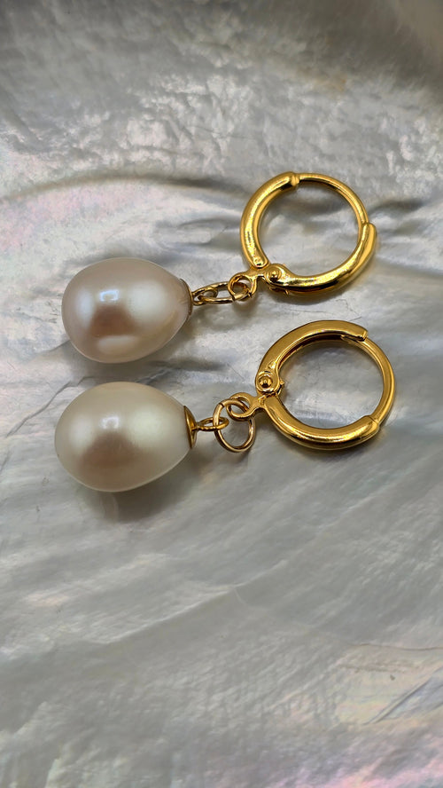 Boucles d oreilles en perles de culture olive