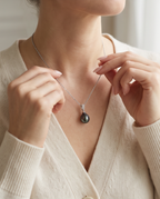 Collier argent 925 et perle de Tahiti - Larme du Lagon