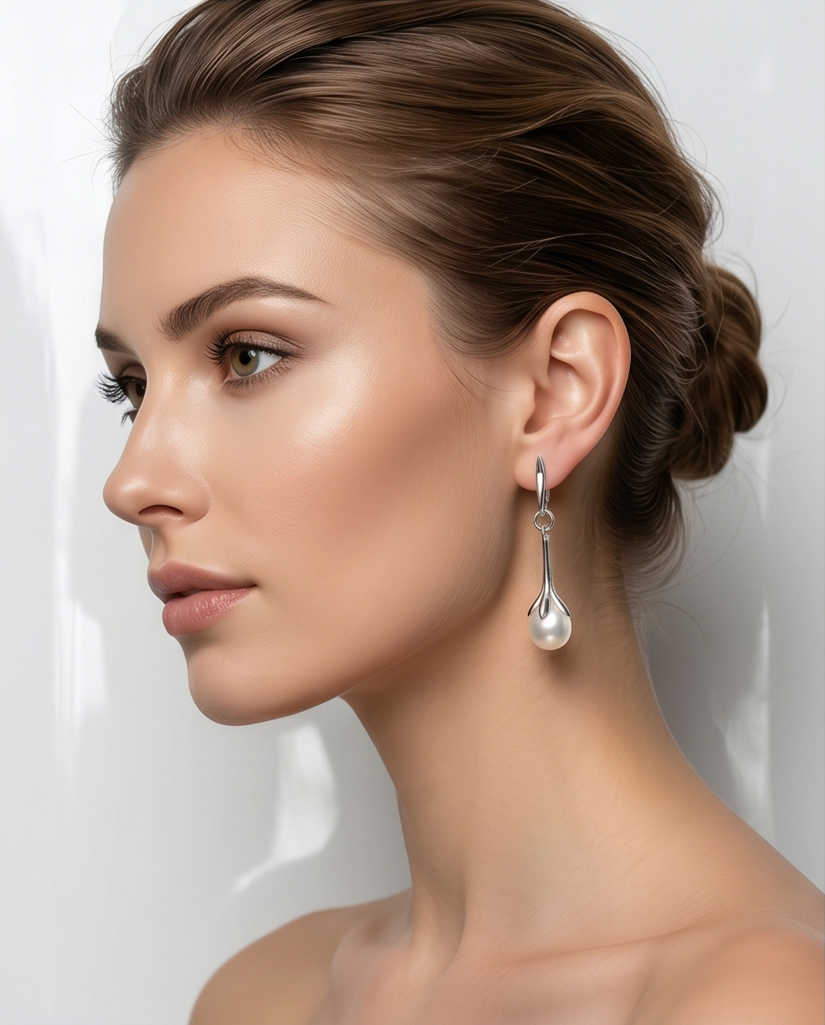 925/1000 rhodium-plated silver earrings