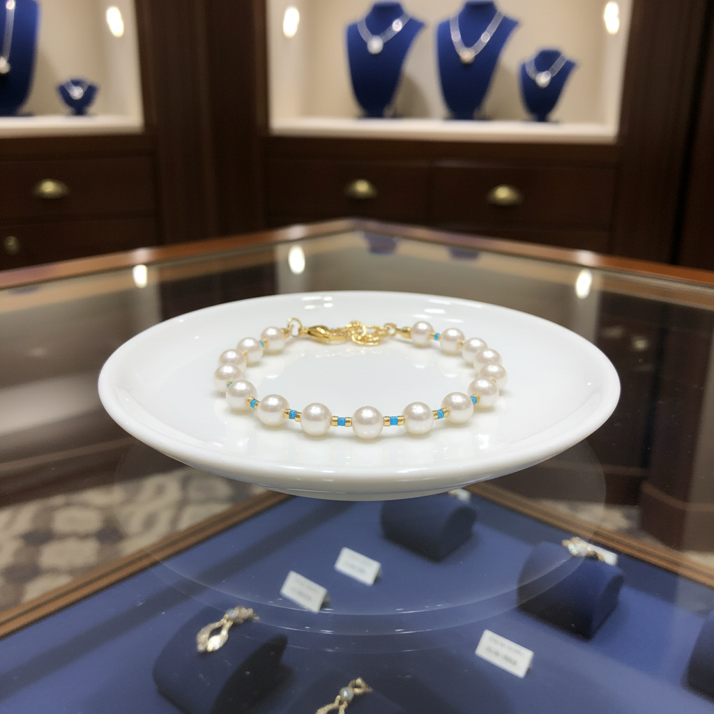 Bracelet en perles de culture blanches