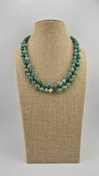 Collier en perles de turquoise africaine et vermeil