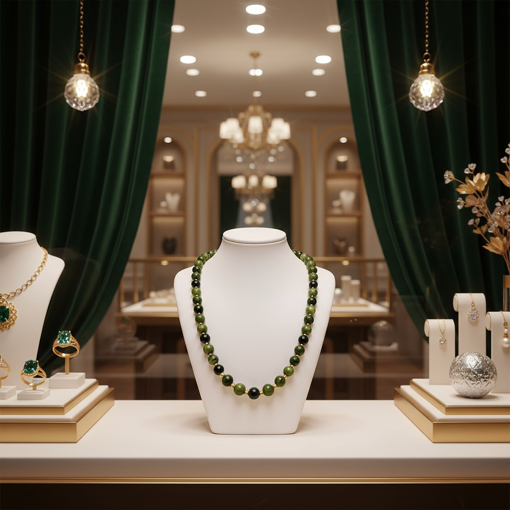 Collier en Jade vert étincelant