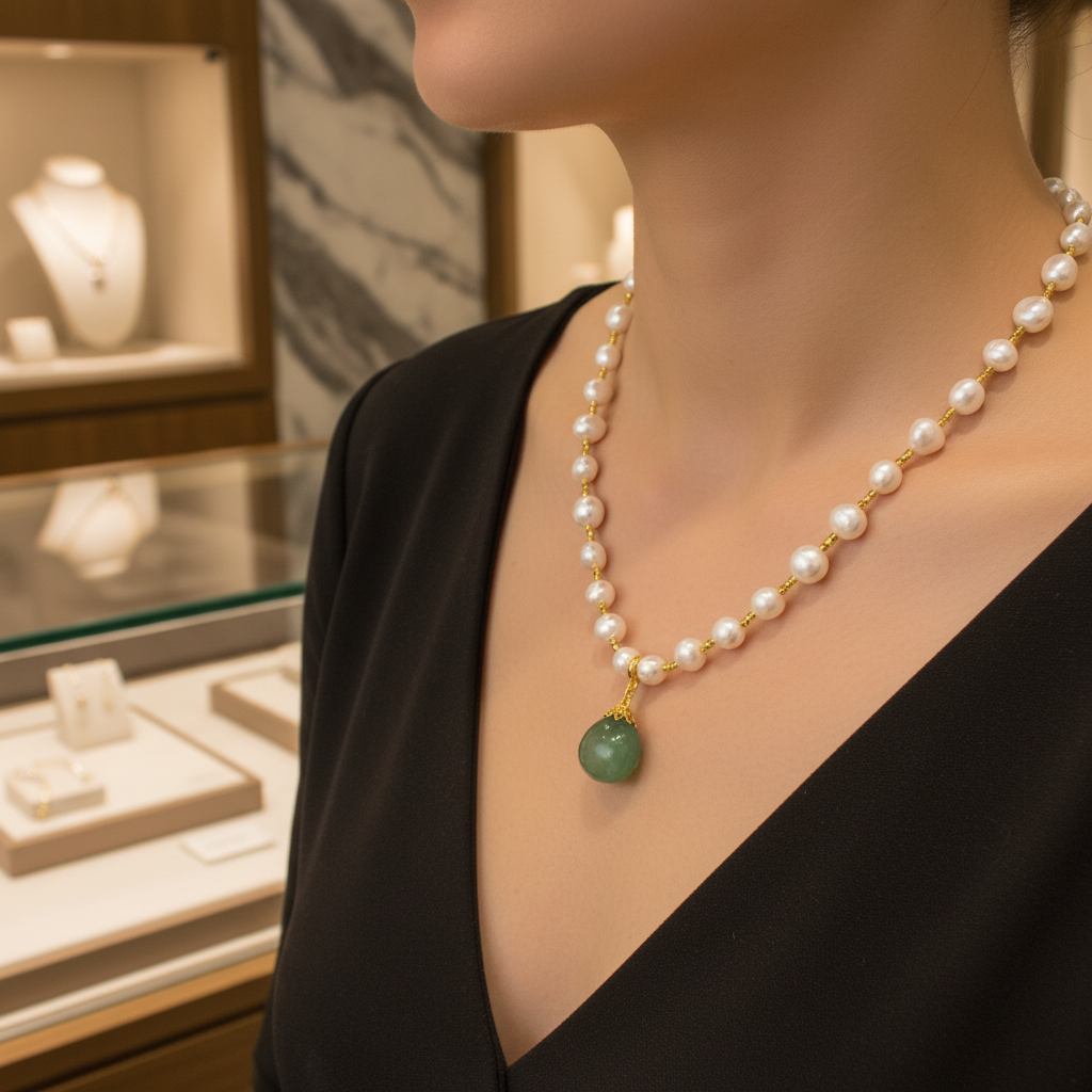 Collier d 'exception en perles de culture et perles en vermeil