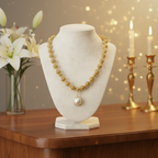 Collier en plaqué or et sa perle de culture en pendentif