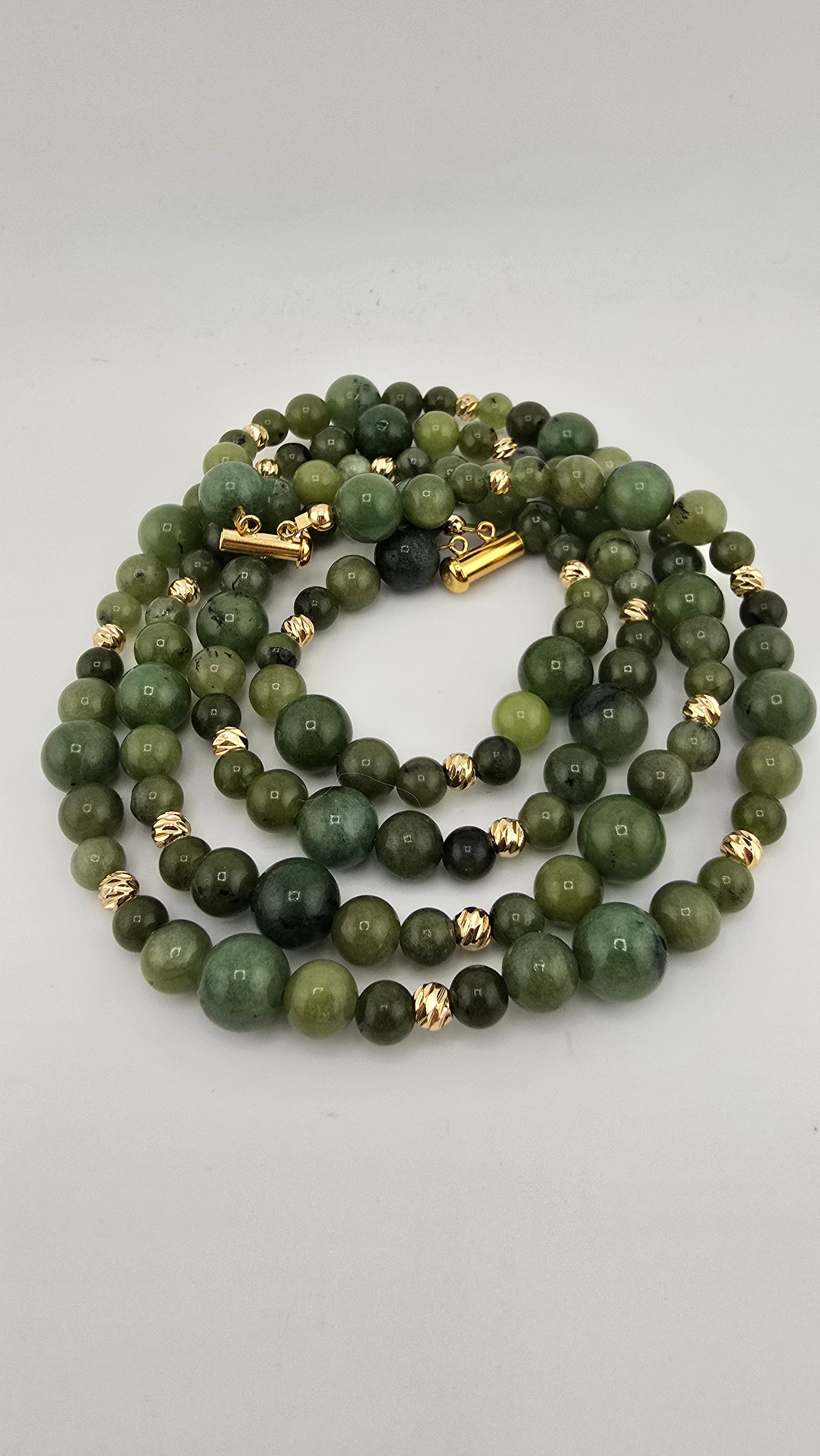 Collier deux rangs en Agate vert