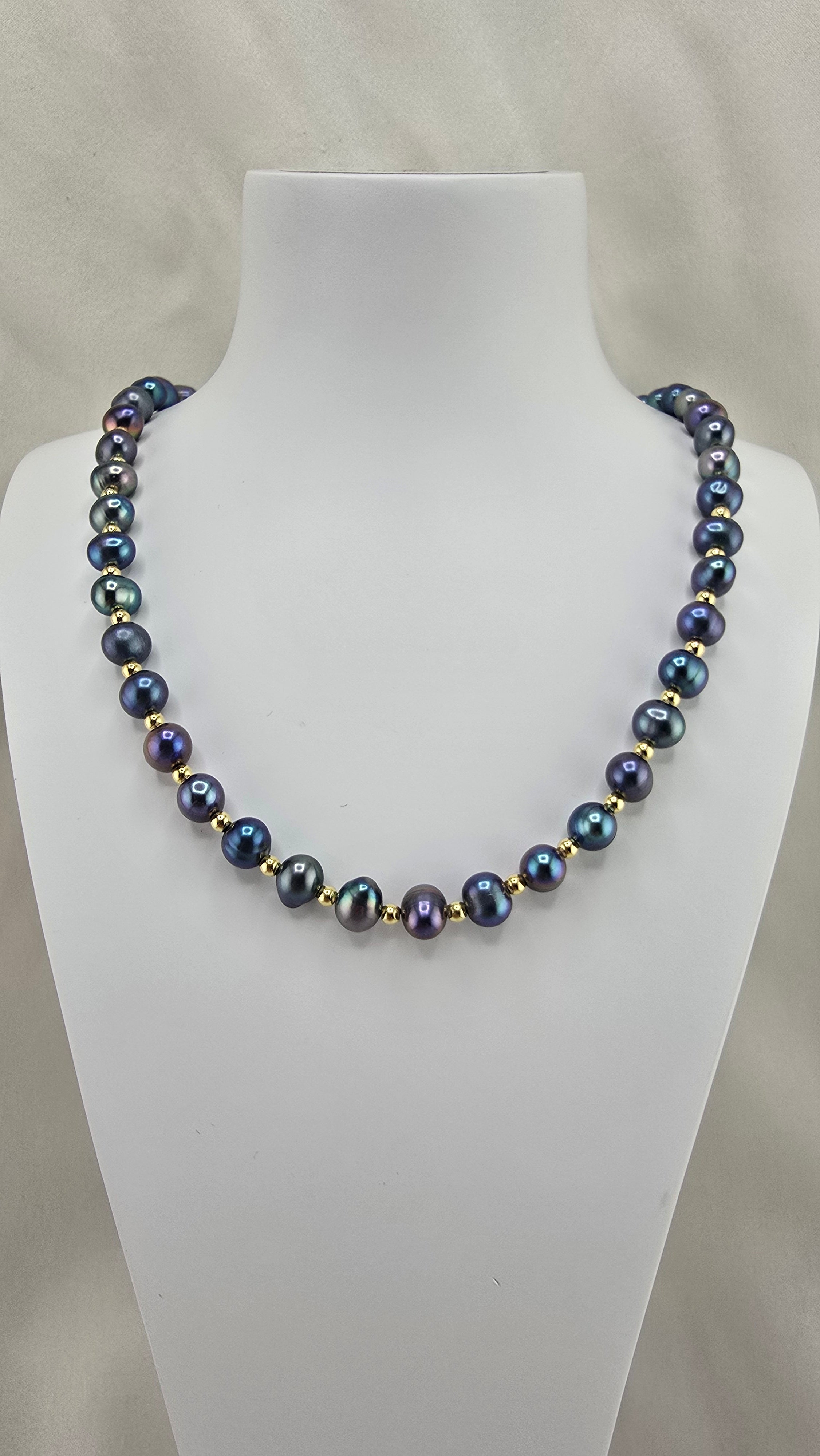 Collier en perles de culture reflets irisés