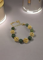 Bracelet en Agate et perles en plaqué or