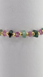 Bracelet en Topaze rose et Emeraude Myammar