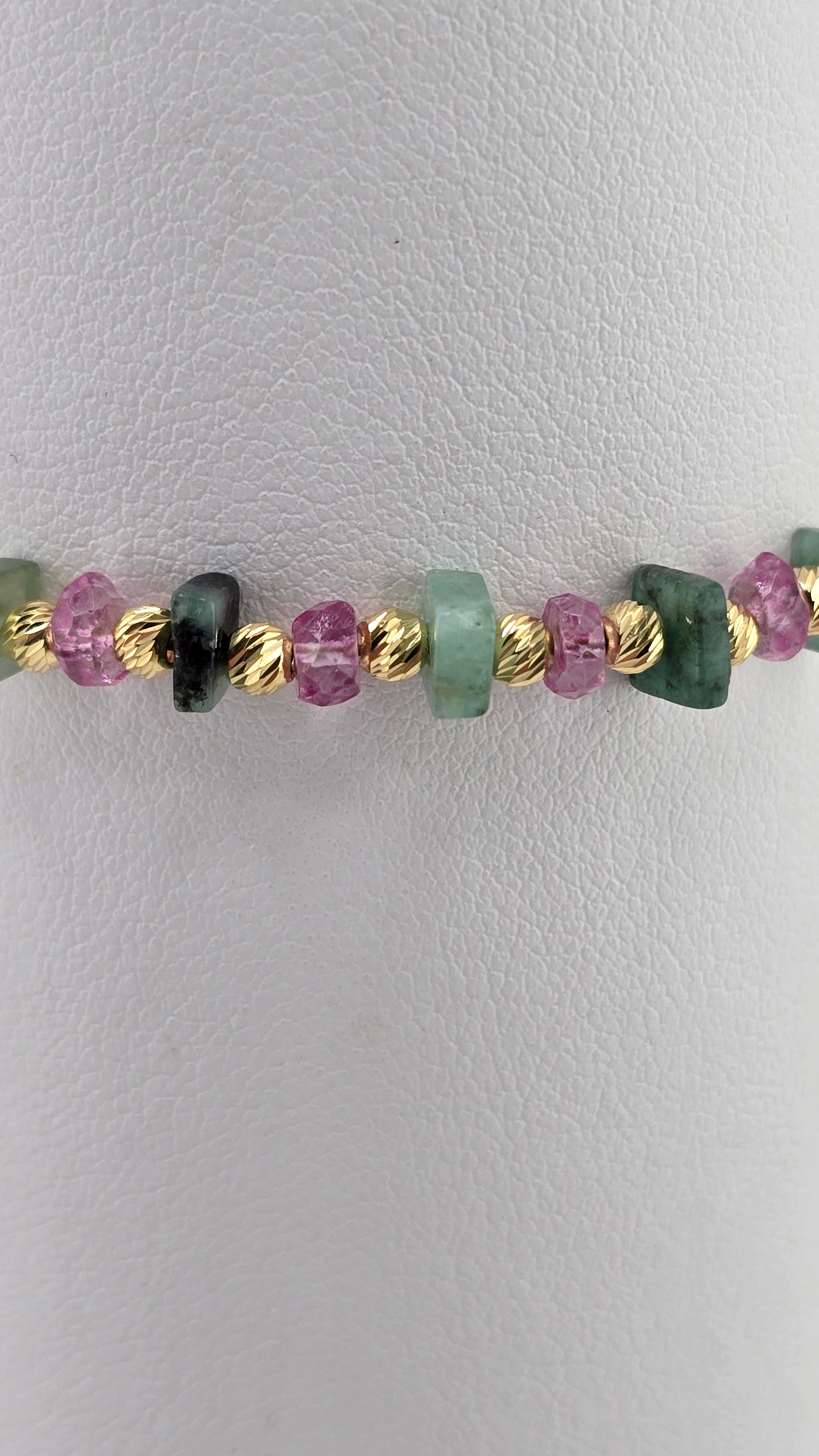 Bracelet en Topaze rose et Emeraude Myammar