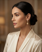 Boucles d oreilles avec perles de culture Édison couleur jaune or