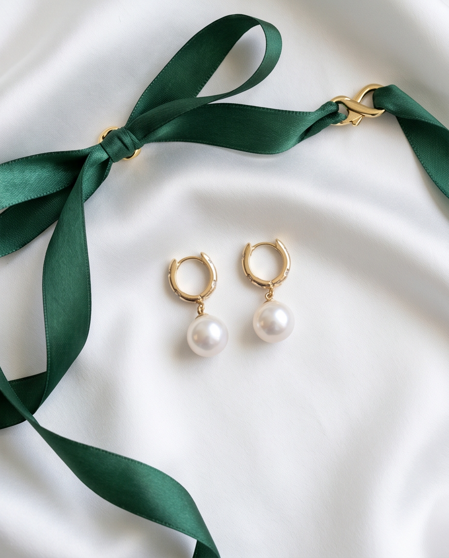 Boucles d’oreilles dormeuses avec perles de culture