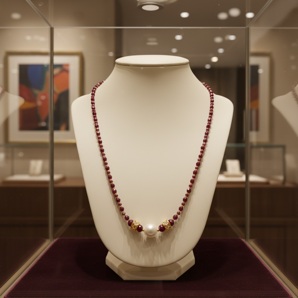 Collier avec une perle de culture centrale