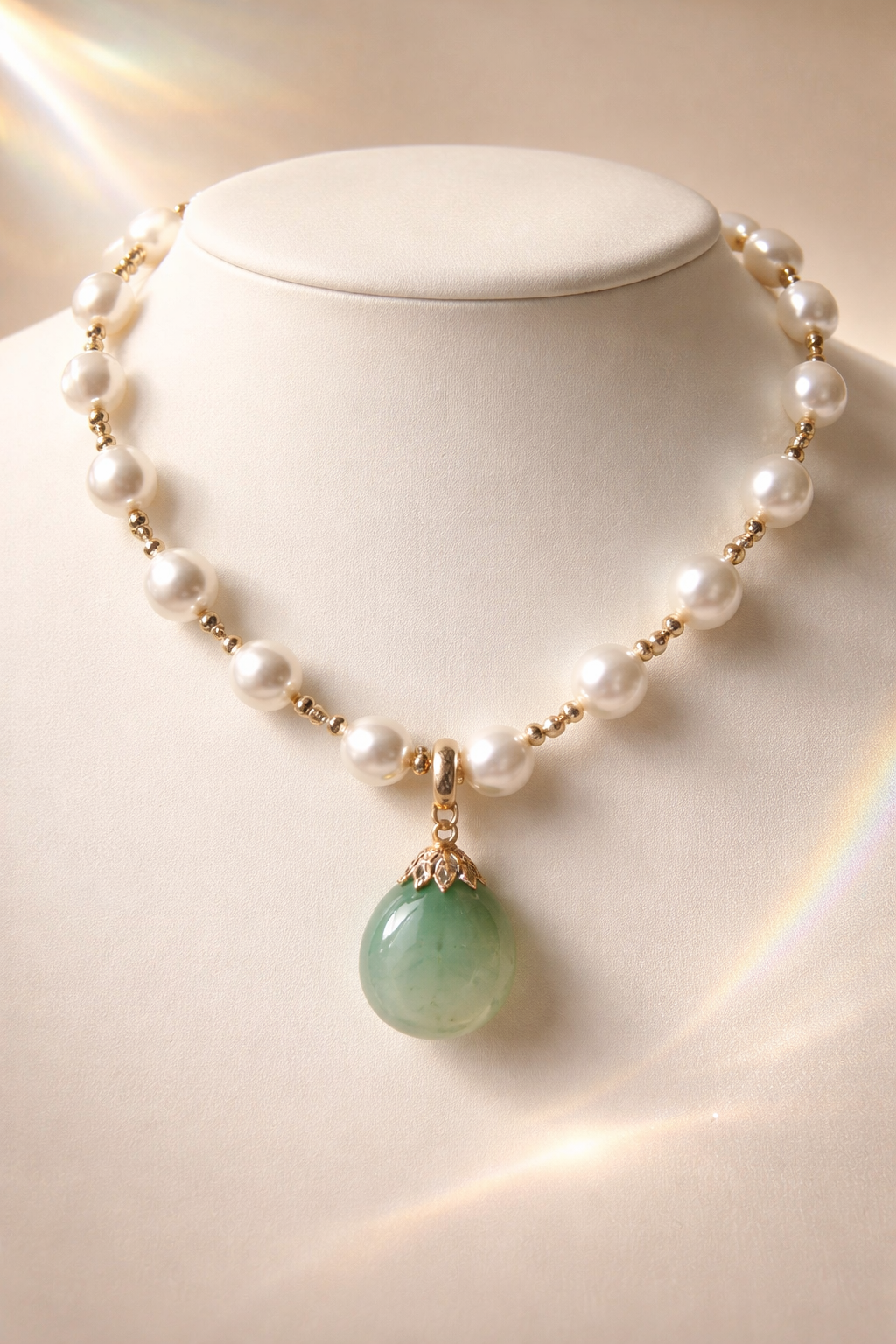 Collier et son pendentif en Agate verte