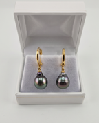 Boucles d'oreilles avec perles de Tahiti en goutte - Lumiere de Tahiti