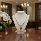 Collier avec pendentif en agate rose