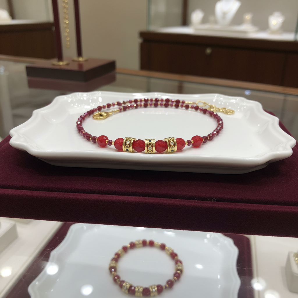 Collier en rouge et or