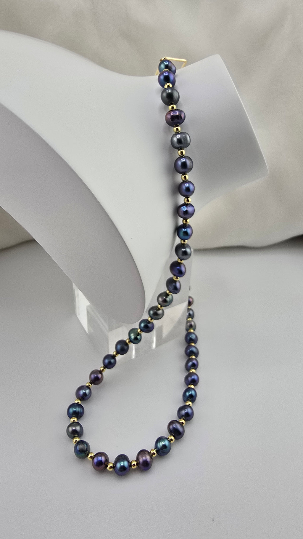 Collier en perles de culture reflets irisés