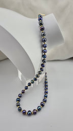 Collier en perles de culture reflets irisés