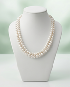 collier deux rangs de perles de culture blanches fermoir argent - vue 7