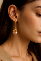 Boucles d'oreilles en perles de culture luisantes