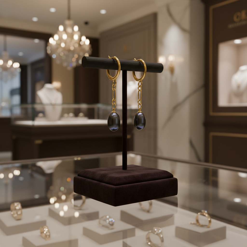 Boucles d’oreilles pendantes en plaqué or