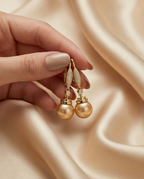 Boucles d oreilles avec perles de culture Édison couleur jaune or