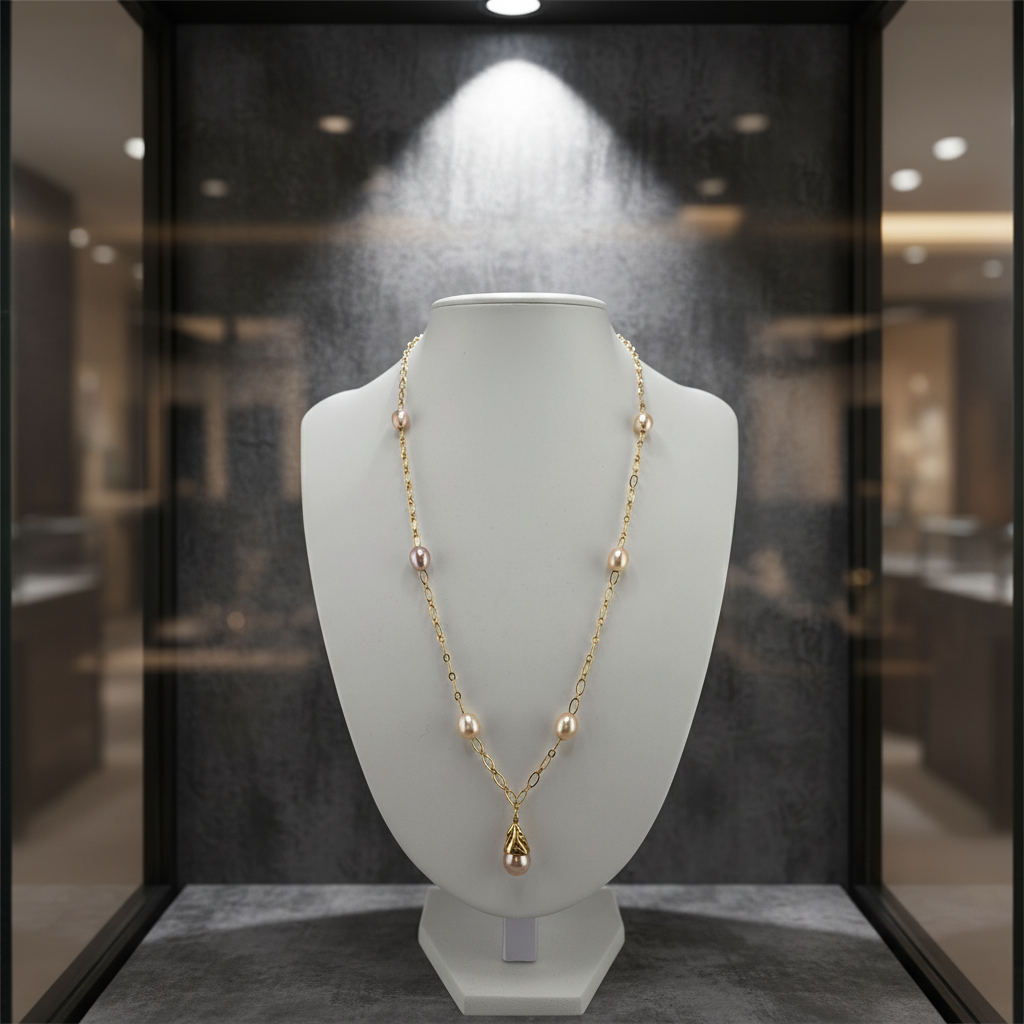 Mademoiselle - perles de culture saumon