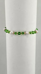 Bracelet en perles de culture cristaux verts