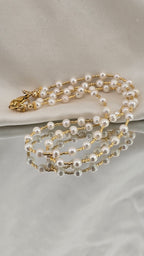 Collier deux rangs de perles de culture