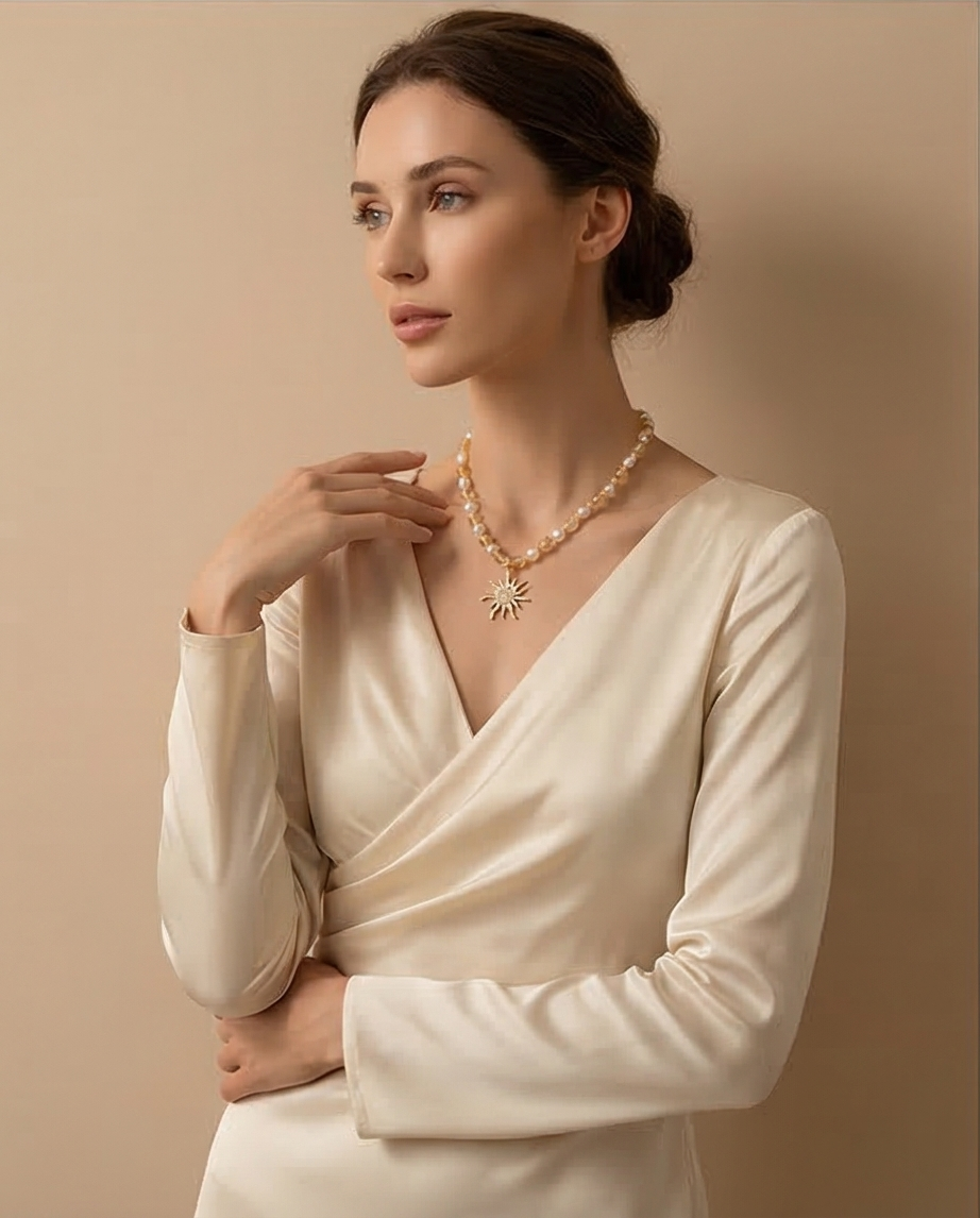 Collier Soleil de Printemps en Citrine