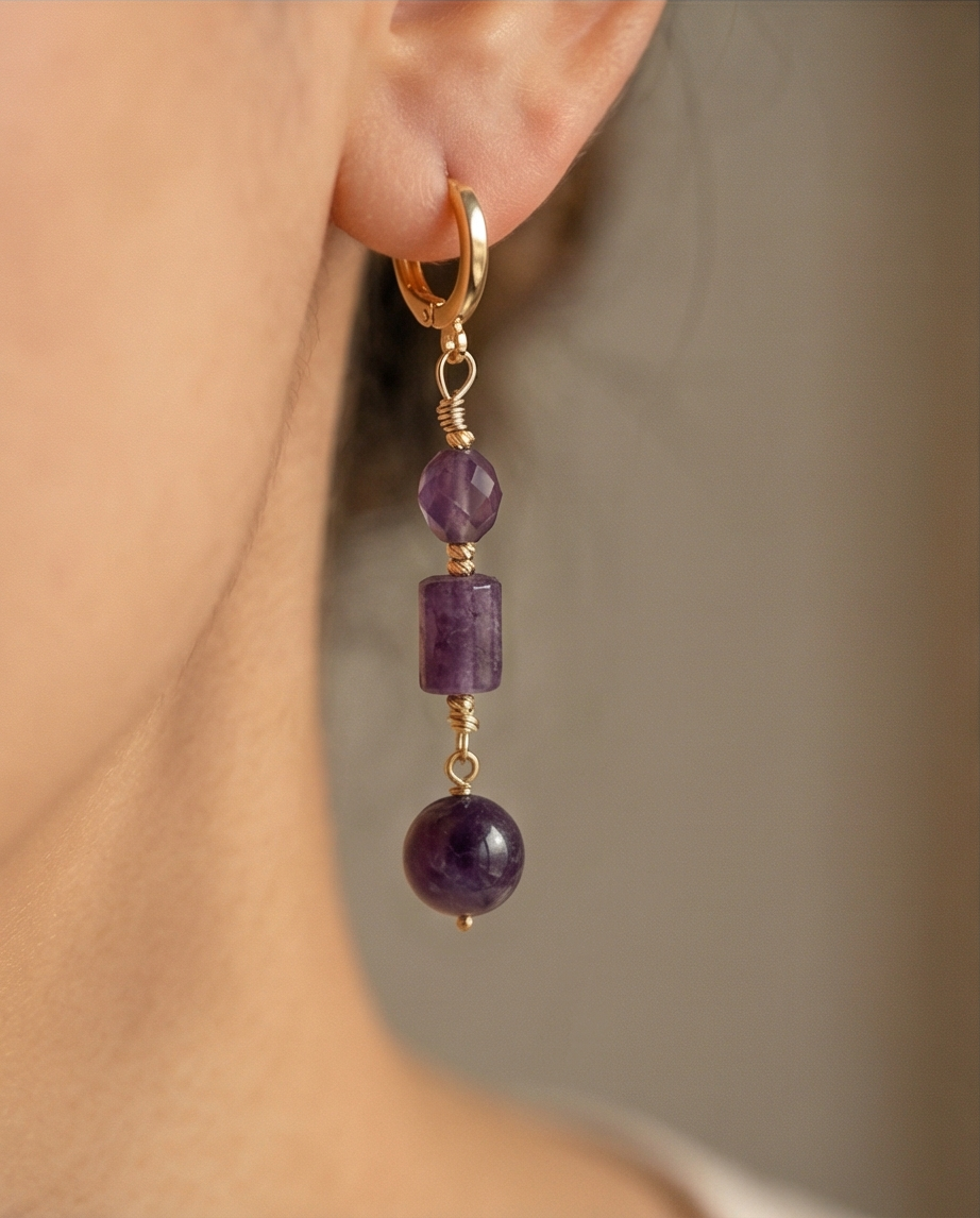Boucles d’oreilles en Améthyste