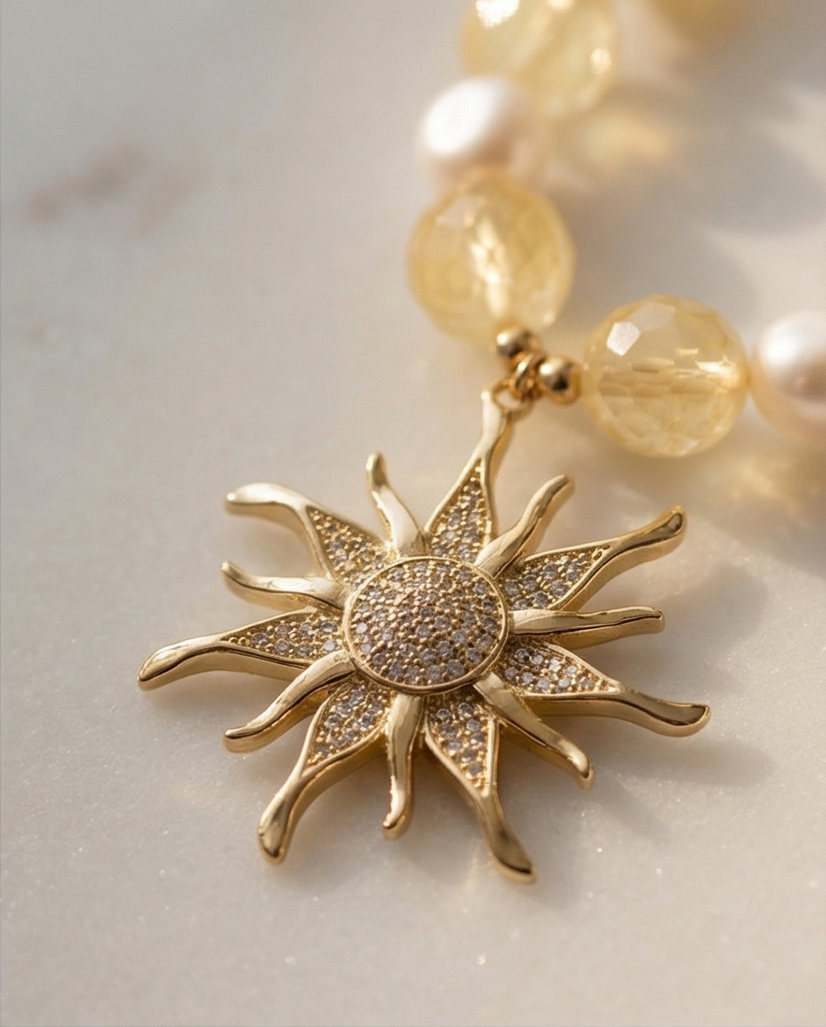 Collier Soleil de Printemps en Citrine