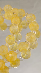 Collier en citrine et pendentif soleil avec strass