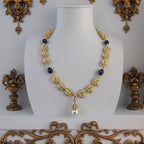 Collier avec pendentif en vermeil et perle de culture blanche luisante