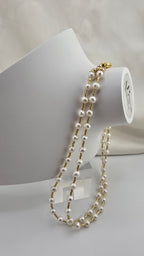 Collier deux rangs de perles de culture