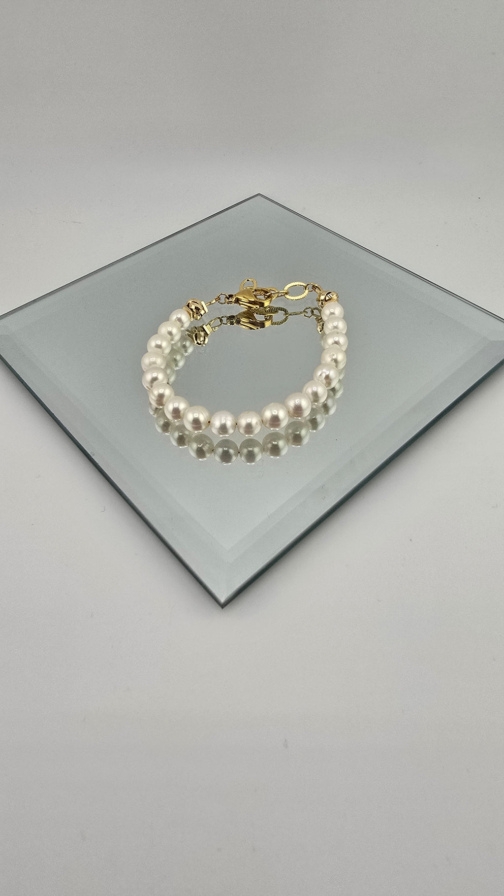 Bracelet en perles de culture blanche