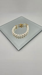 Bracelet en perles de culture blanche