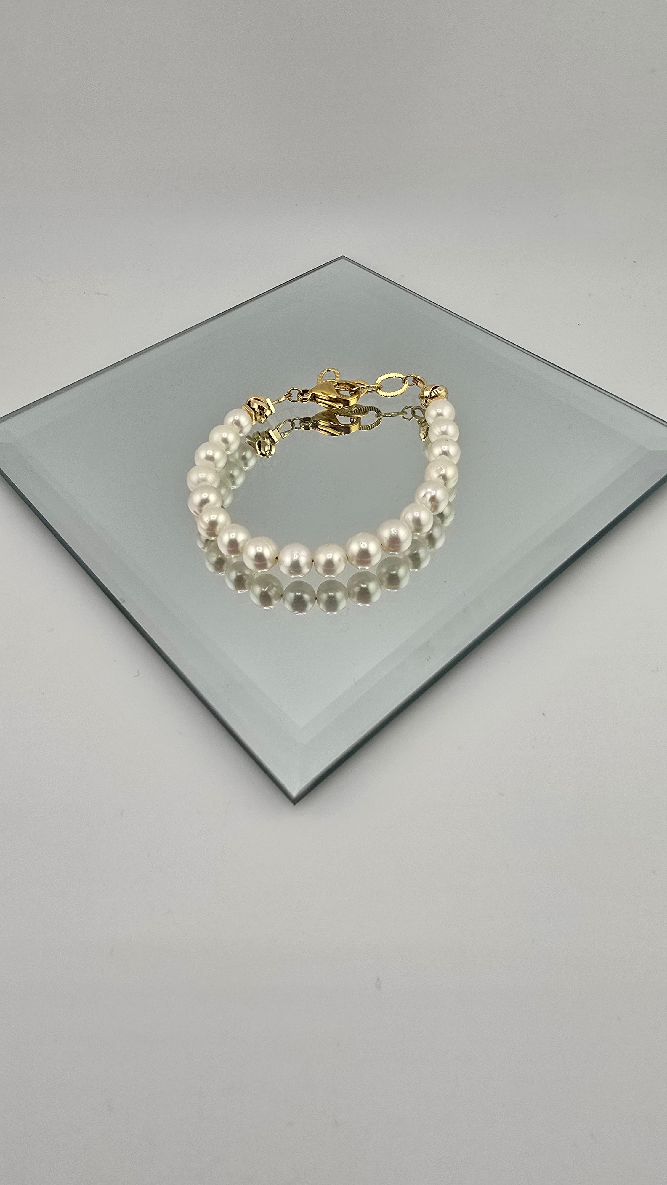 Bracelet en perles de culture blanche