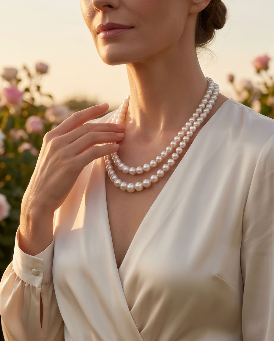 Collier perles de culture fermoir argent  925- Impérial