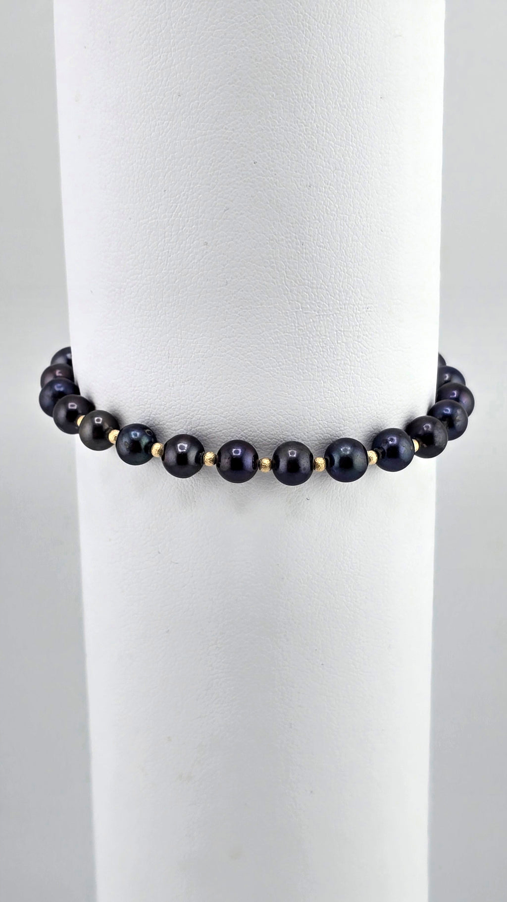 Bracelet en perles de culture bleu marine