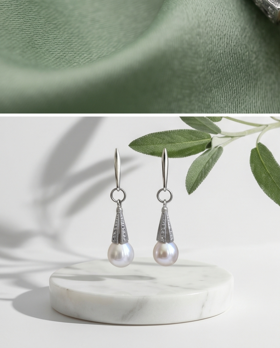 Boucles d’oreilles en argent et perles de culture