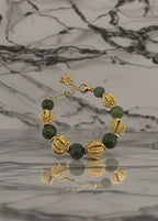 Bracelet en Agate et perles en plaqué or