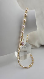 Collier en perles de culture poudrée