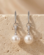 Boucles d’oreilles en strass et perles de culture