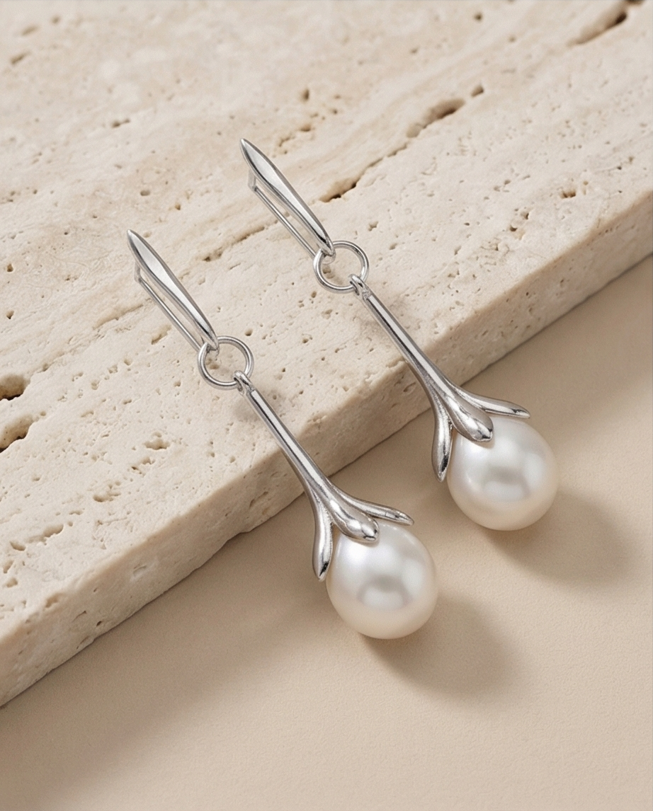 Boucles d ' oreilles en argent rhodié 925/1000